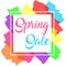 Colorful minimalist spring sale banner