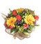 Colorful mixed floral bouquet yellow gerbera, orange roses, lily