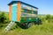 Colorful mobile beehive, apiary. Apiculture.