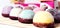 The colorful mochi dessert ice cream on wood plate ,Close Up photo with selective focus.