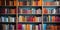 Colorful and modern bookshelf.