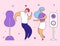 Colorful modern flat cartoon characters dancing on music fest,concert,open air,party,hand drawn style.Flat small people