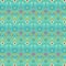 Colorful modern geometric repeating pattern over green mint background