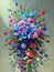 Colorful Modern Special 3D Style Oil Painting, Floral Arrangement, created with Generative AI technology