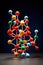 a colorful molecule model