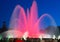 Colorful Montjuic fountain in Barcelona