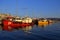 Colorful moored boats