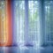 Colorful morning, curtains, vibrant windows, home and garden concept