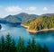 Colorful morning view of the valley of Lacul Dragan lake, Cluj County, Romania. Amazing summer scene of Apuseni Mountains. Beauty