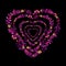 Colorful mother`s day heart with plants and flowers isolated on black
