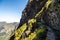 Colorful mountain ridge path with volcanic formations beside, Pico do Arieiro, Madeira, Portugal