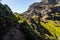 Colorful mountain ridge path with volcanic formations beside, Pico do Arieiro, Madeira, Portugal