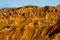 Colorful mountain valley of yellow and different color painted hills