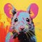 Colorful Mouse Painting In Spray Painted Realism Style