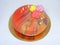 Colorful mouss cake with mirror glass in spring style