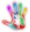 Colorful Multicolored Handprint on White Background