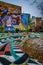 Colorful murals in North Charles, Baltimore, Maryland.