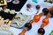 Colorful Murano glass jewelry, a close up