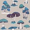 Colorful mushrooms seamless pattern