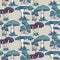 Colorful mushrooms seamless pattern