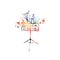 Colorful music background with music stand and butterflies