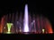 Colorful musical fountain. Magnificent night show of colorful lights, laser beams, music