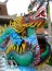 Colorful mythical dragon statue