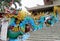 Colorful mythical dragon statue in Suoi Tien Theme Amusement Park in Ho ChÃ­ Minh City, Vietnam