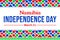 Colorful Namibia Independence Day wallpaper with traditional border design.