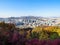 Colorful Namsan park and panorama of Seoul city