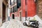 Colorful narrow street in old mediterranean town