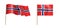 colorful naturalistic waving Norway flag. Vector Illustration