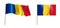 Colorful naturalistic waving Romania flag. Vector Illustration