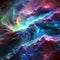 Colorful nebulas in the cosmos sparkle with a dazzling array of vibrant hues