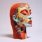 Colorful Neo-plasticism Sculpture Of Woman With Hyper-detailed Illustrations