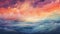 Colorful Neo-romanticism: A Hyper-detailed Artwork Of The Ocean And Sky