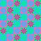 Colorful Neon Aesthetic Chessboard Flower Y2K Pattern