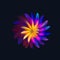 Colorful Neon Gradient Fractal Flower RGB Abstract Background Generative AI