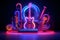 Colorful Neon Musical Instruments 3D Illustration