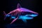Colorful neon shark. Generate Ai