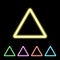 Colorful neon triangle sign