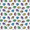 Colorful never ending pattern with eyes in colors of lgbt community. LGBTQI+ flat vector illustrations for fabric print and other