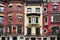 Colorful New York townhouse facades