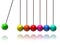 Colorful newton\'s cradle