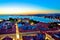 Colorful nightscapes of city Zadar