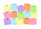 Colorful note paper attached to board with pins for memory notations, messages or tasks.