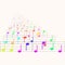 Colorful notes sheet music