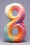 Colorful number eight. 8 Years Old. Invitation for a eighth birthday party, business anniversary. Vertical picture