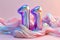 Colorful number eleven. Holographic gradient. Symbol 11. Invitation for a eleventh birthday party or business