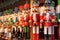 Colorful nutcrackers at a traditional Christmas market in Salzburg, Austria.